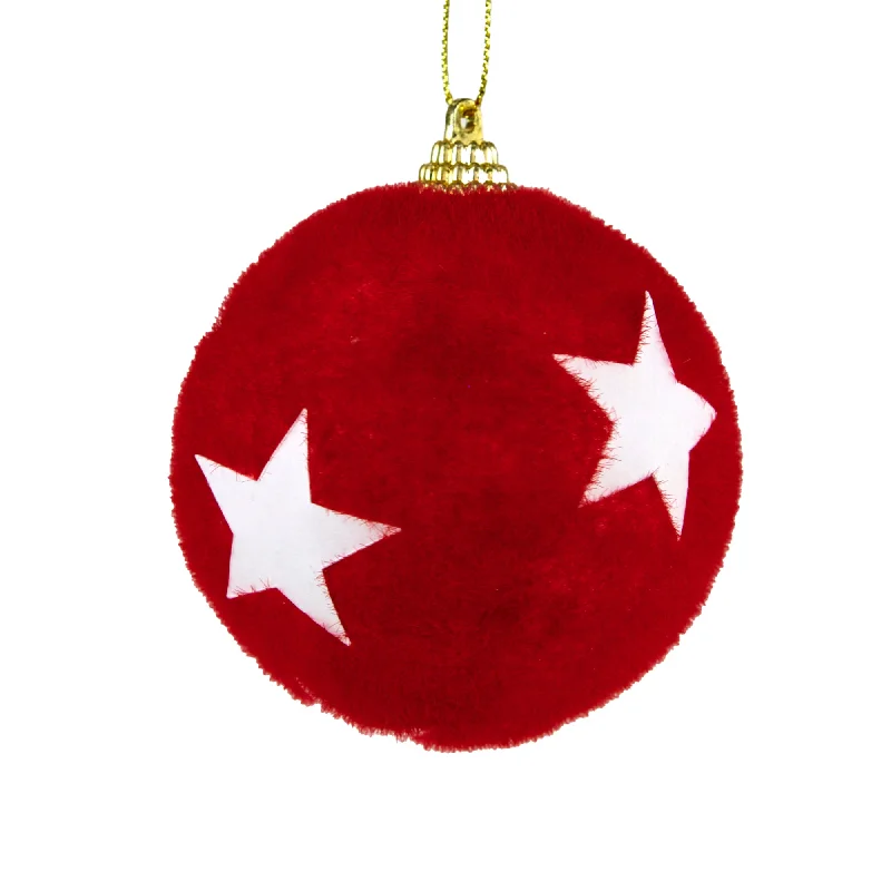 Christmas Bauble, White Star- 8cm