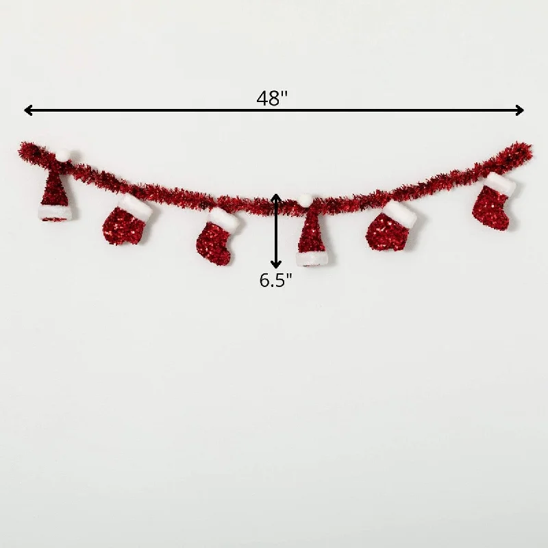 48"L Sullivans Christmas Red Christmas Icon Garland, Red-White