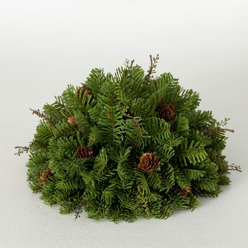 6"H Sullivans Artificial Christmas Soft Touch Pine Orb, Green