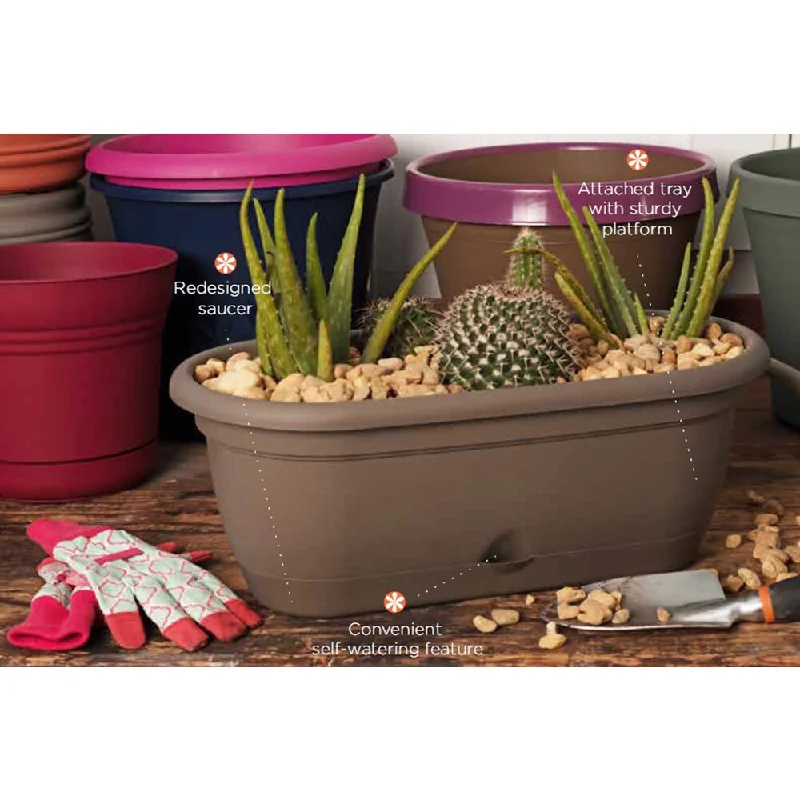 Bloem Lucca Brown Plastic 18-inch Self-watering Window Box