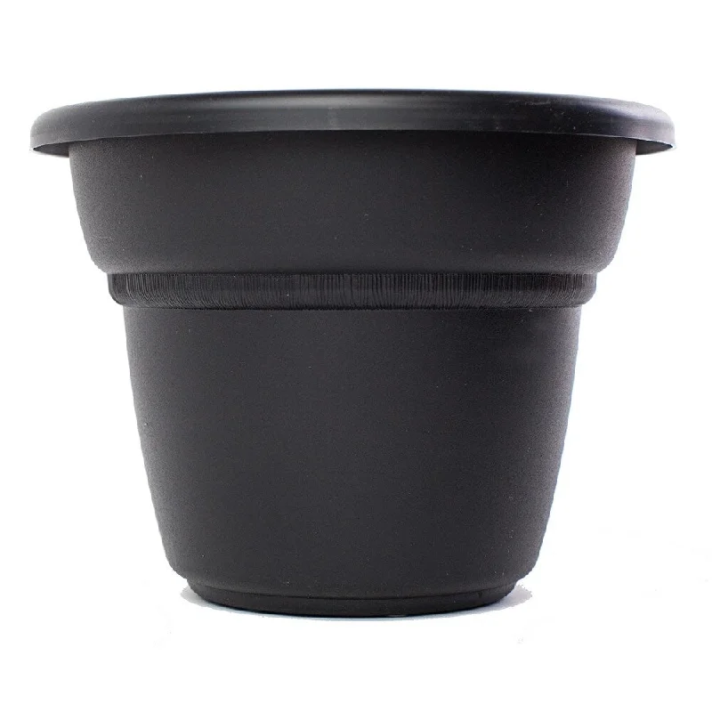 Bloem Milano Black Planter (Pack of 6)