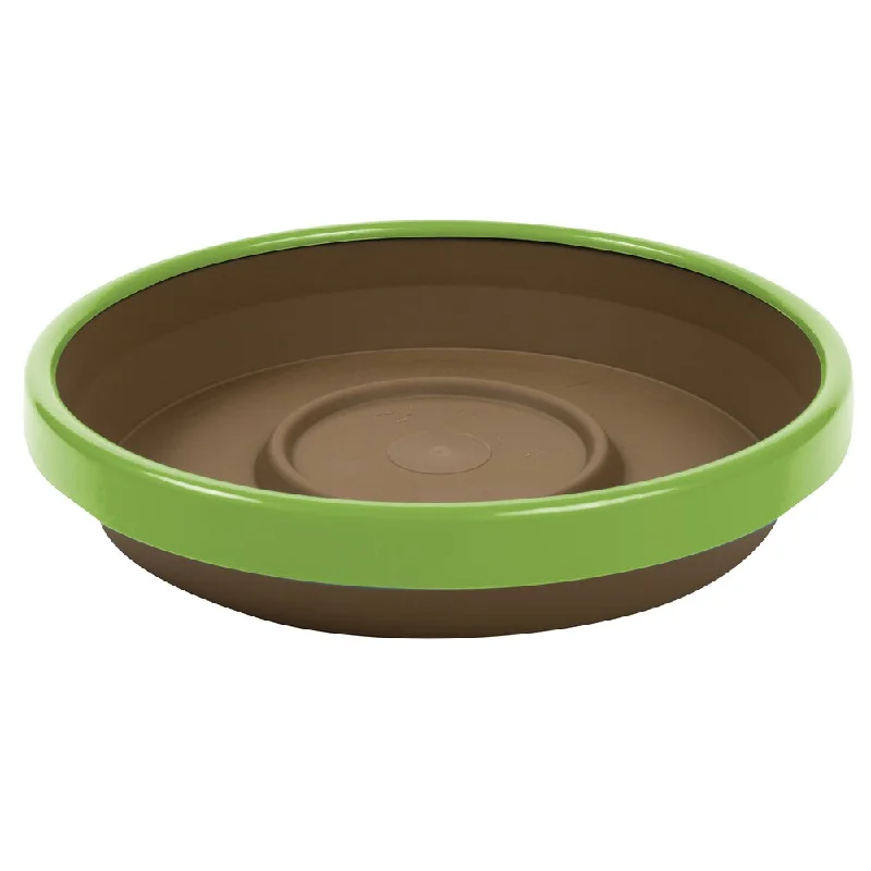 Bloem Terra Chocolate and Honey Dew Two-tone 12-inch Planter Saucer