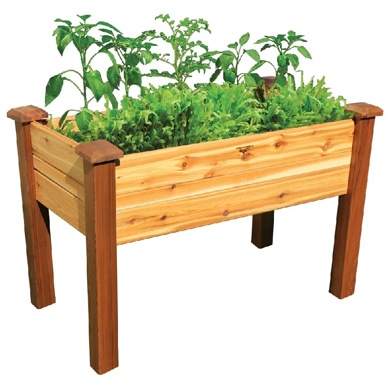 Elevated Red Cedar Wood Garden Bed