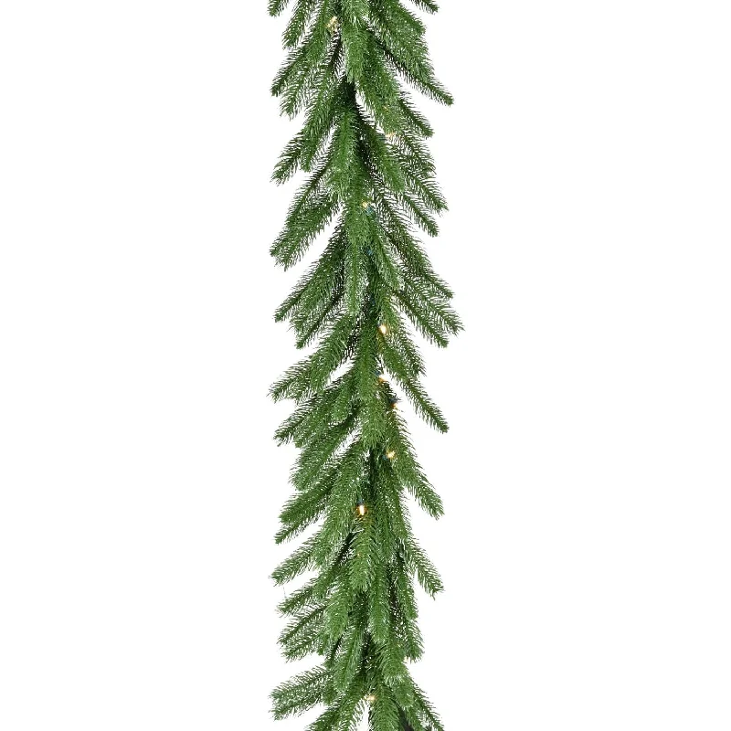 Fraser Hill Farm 9-Ft. Green Fir Garland with Warm White LED Lights