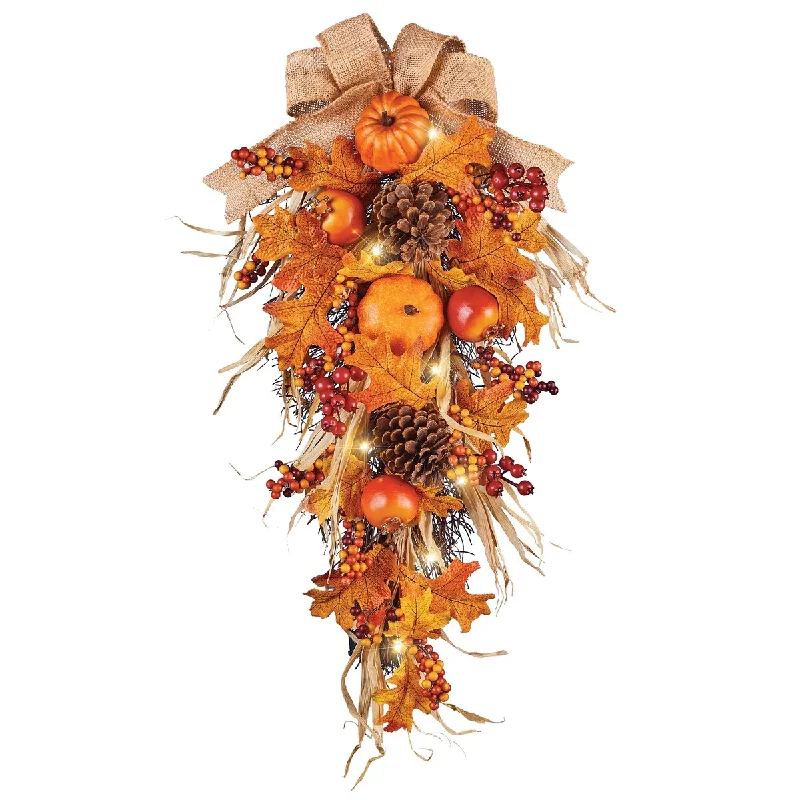 LED Lighted Thanksgiving Harvest Wall Swag - 21.000 x 7.000 x 5.130