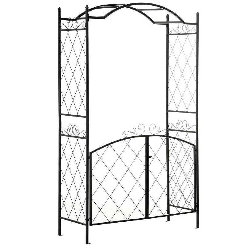 Metal Arch Trellis with Gate