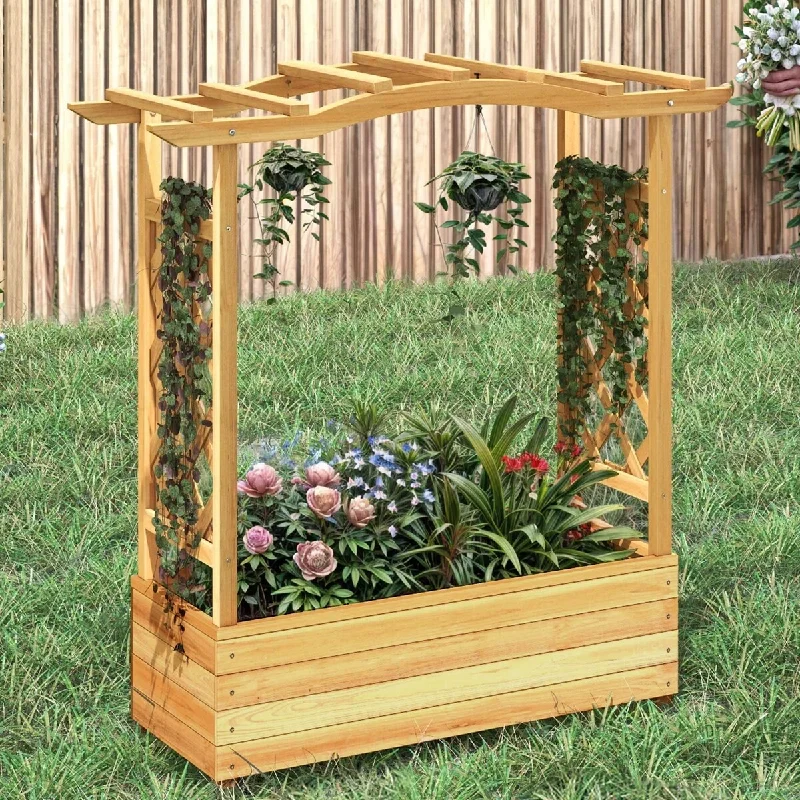 Moasis Raised Garden Bed with Trellis and Hanging Roof