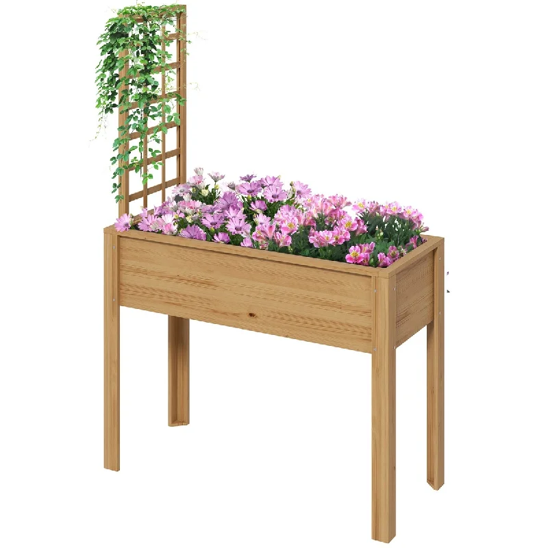 Outsunny Raised Garden Bed with Trellis