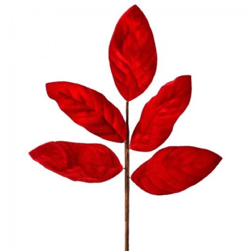 Red Velvet Magnolia Leaf Spray Faux Plants And Trees