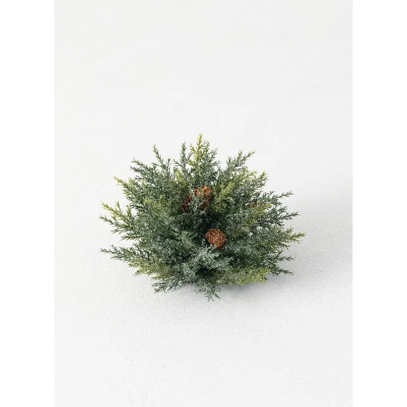 Sullivans Artificial Frosted Arborvitae Orb 7"H Green - 9"L x 9"W x 7"H